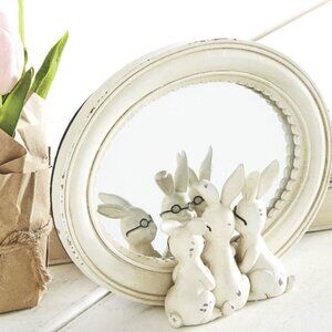 Rabbits with Glasses Mirrored Decor